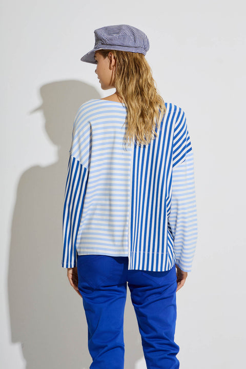 Μπλούζα ριγέ ασύμμετρη