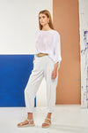 High-Waisted pleated cropped trousers