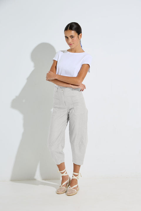 Γυναικείο Cropped Παντελόνι με Τσέπες
