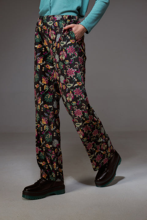 Velvet Printed Pants