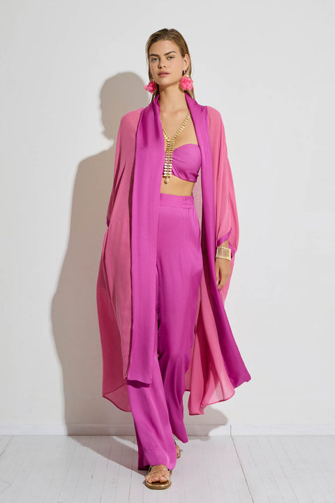 Μακρύ over σε συνδυασμό γάζας και σατέν
