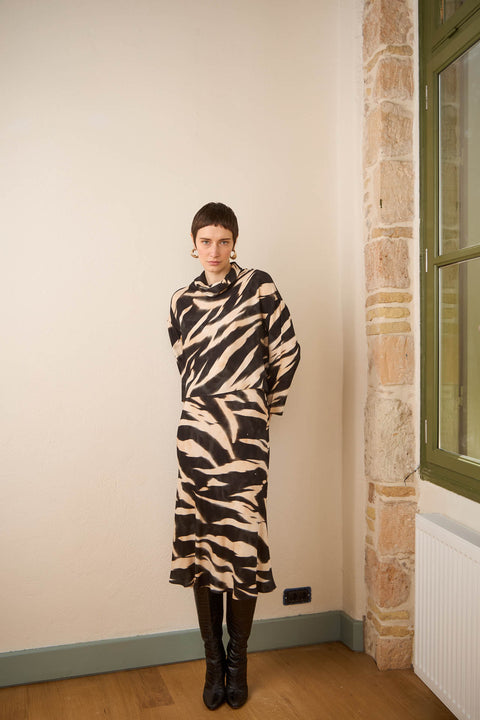 Φούστα μίντι animal print