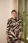 Μπλούζα animal print με ψηλό λαιμό