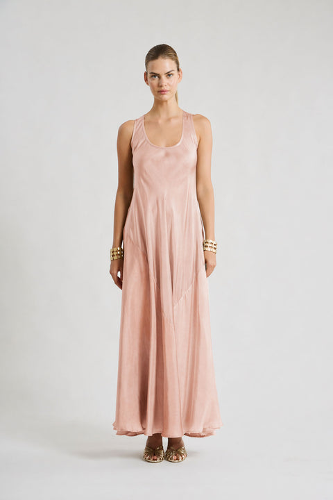Μακρύ φόρεμα σε garment dyed