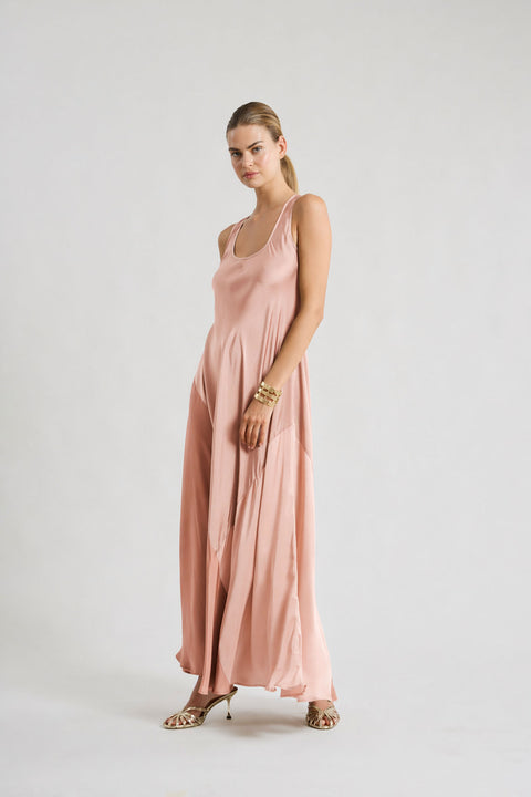 Μακρύ φόρεμα σε garment dyed