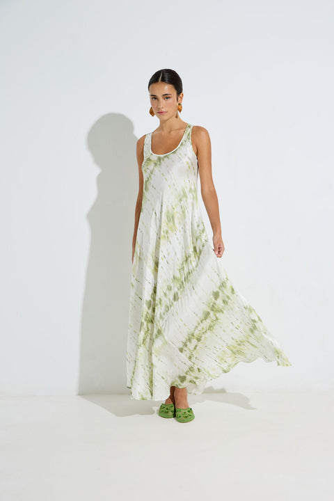 Women's Sleeveless Maxi Dress in Splash print