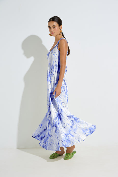 Women's Sleeveless Maxi Dress in Splash print