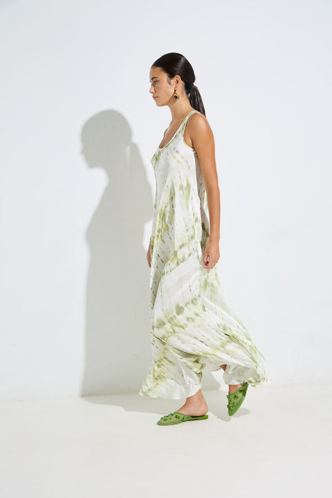 Women's Sleeveless Maxi Dress in Splash print