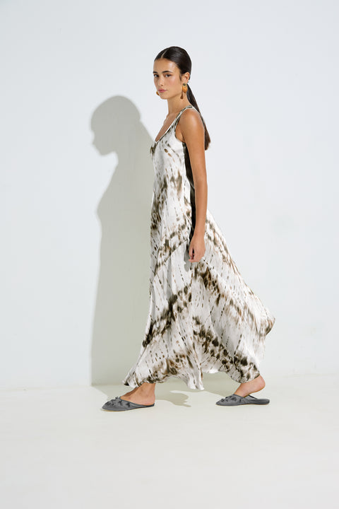 Women's Sleeveless Maxi Dress in Splash print