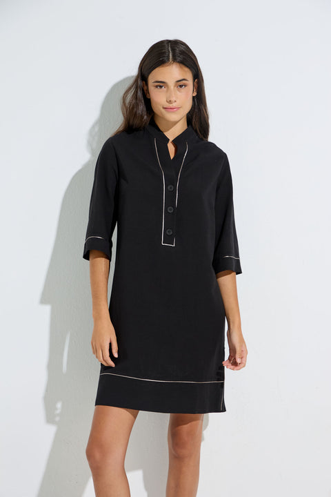 Mini Dress with Contrast Stitching 