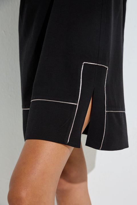 Mini Dress with Contrast Stitching 