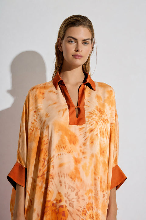 Maxi Καφτάνι με Splash Print