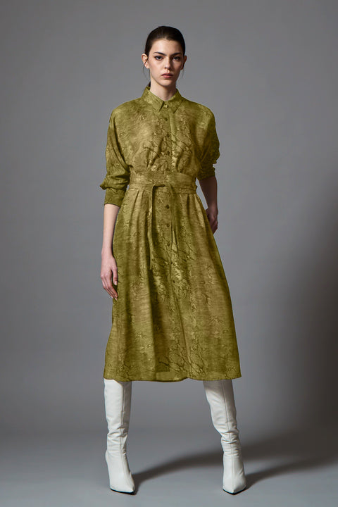 Φόρεμα πουκαμίσα με ζώνη και snake print