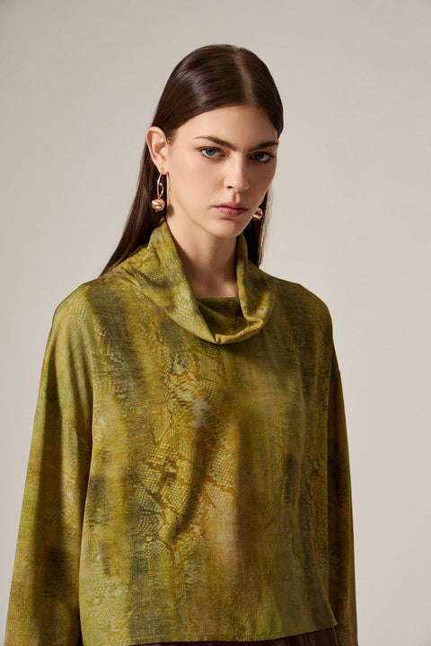 Μπλούζα με snake print από 100% Viscose