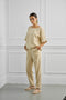 Women's Trousers with Side Trim – Light Texture, Effortless Elegance