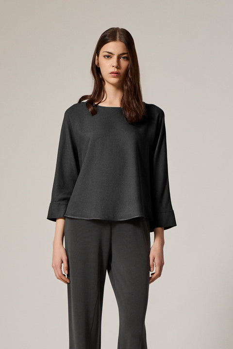 Ασύμμετρη Μπλούζα με 3/4 μανίκι από Viscose