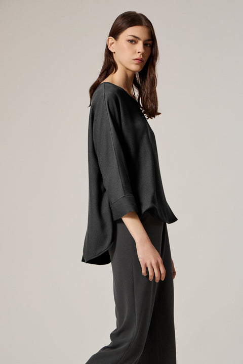 Ασύμμετρη Μπλούζα με 3/4 μανίκι από Viscose