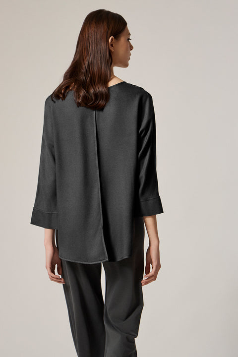 Ασύμμετρη Μπλούζα με 3/4 μανίκι από Viscose