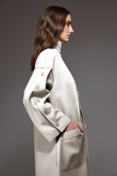 Σχεδιαστικό Παλτό με ιδιαίτερο σχέδιο και κουμπια στα μανίκια