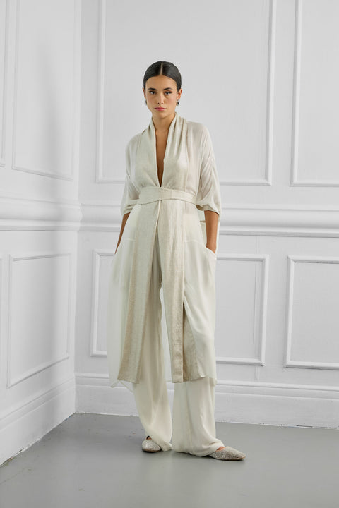 Women's Lightweight Coat with Metallic Details 