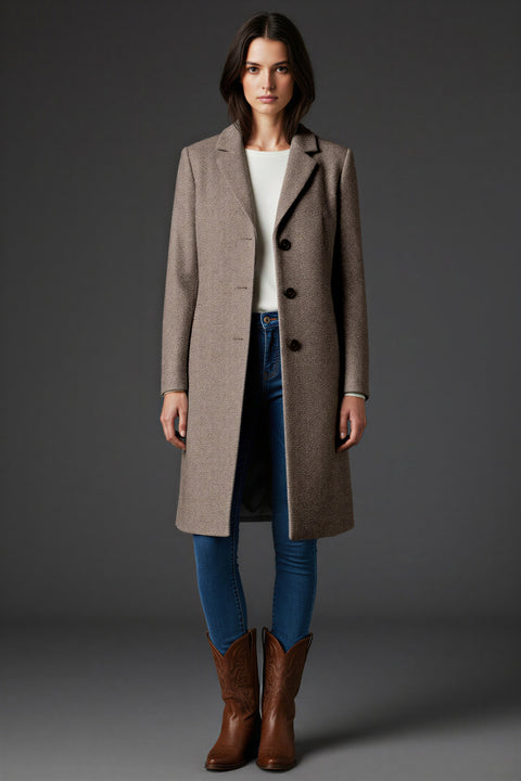 Παλτό κλασικό σε ίσια γραμμή μέχρι το γόνατο