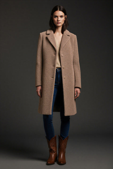 Παλτό κλασικό σε ίσια γραμμή μέχρι το γόνατο