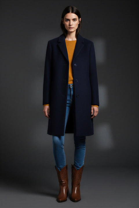 Παλτό κλασικό σε ίσια γραμμή μέχρι το γόνατο