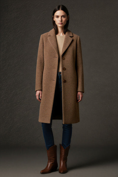 Παλτό κλασικό σε ίσια γραμμή μέχρι το γόνατο