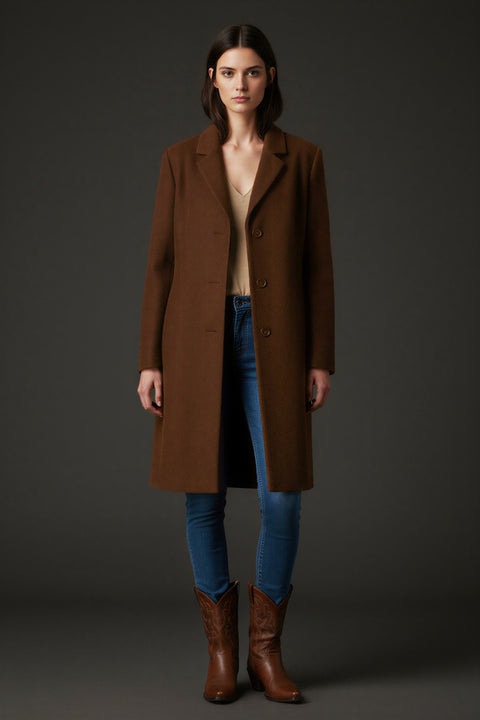 Παλτό κλασικό σε ίσια γραμμή μέχρι το γόνατο