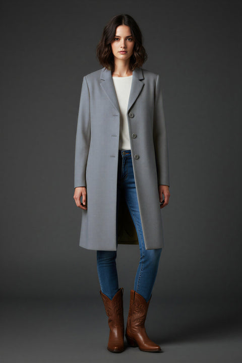 Παλτό κλασικό σε ίσια γραμμή μέχρι το γόνατο