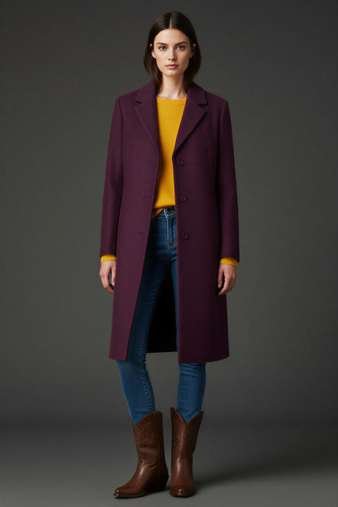 Παλτό κλασικό σε ίσια γραμμή μέχρι το γόνατο