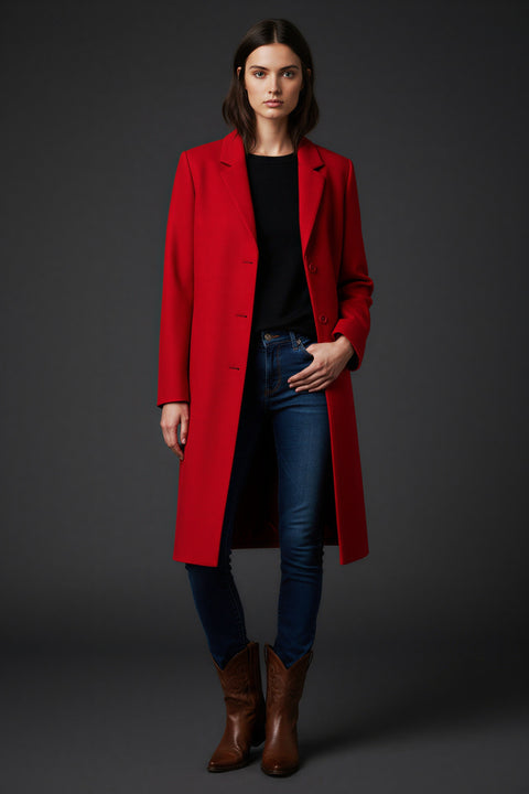 Παλτό κλασικό σε ίσια γραμμή μέχρι το γόνατο