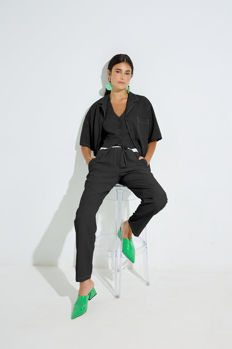 Women's Sleeveless Button-Front Vest
