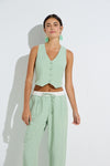 Women's Sleeveless Button-Front Vest