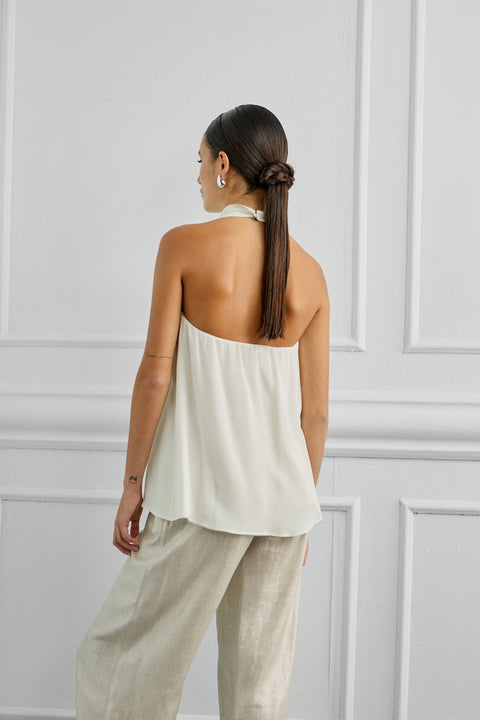 Women's Backless Halter Top in Viscose