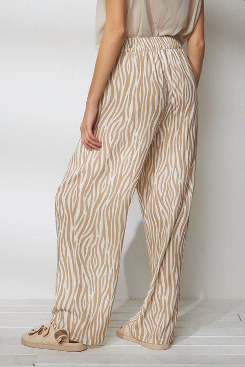 Παντελόνα από βισκόζη σε zebra print