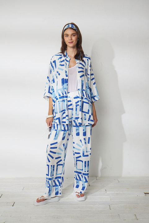 Παντελόνα oversize με Γεωμετρικά Prints