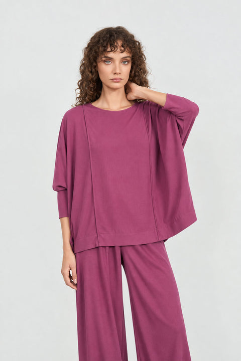 Oversized μπλούζα με ασύμμετρη γραμμή