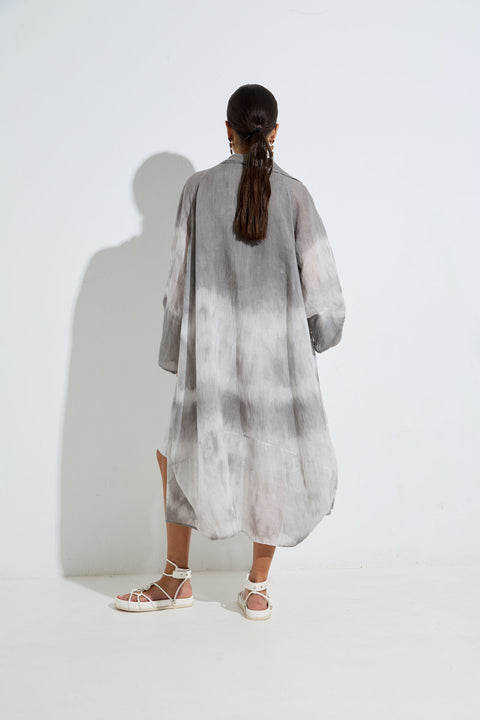 Women's Long Airy Tie-Dye Kimono