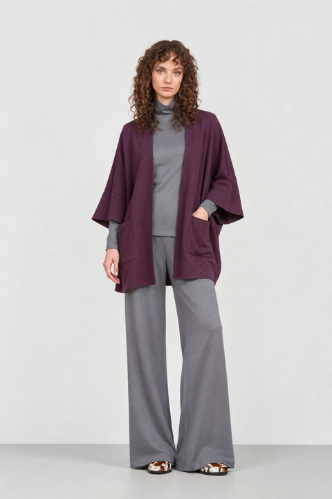 86238266 Oversized μακριά ζακέτα με εξωτερικές τσέπες