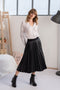 Pleated skirt made of ecological leatherette