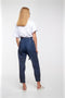 Ψηλόμεσο Βαμβακερό Τζιν παντελόνι με πιέτες, τσέπες και ζώνη. Το τζιν στην καλοκαιρινή του μορφή Ένα υπέροχο πρωινό ρούχο για όλες τις μέρες.     Σύνθεση 100% COTTON