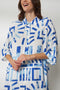 Ελαφρύ πουκάμισο με μανίκι 3/4 από βισκόζη σε print σχέδιο Bloue Sky Σύνθεση 100% VISC